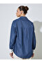 Navy Blue Striped Oversized Shirt - 5