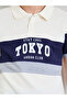 Boys Color Block Polo T-Shirt with Text Print - 3