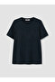 Lcw Grace Navy Blue Embroidered 100% Cotton Women's T-Shirt - 5