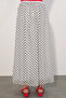 Women's Long Polka Dot Skirt 8080 - White - 6