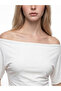 Xside White Boat Neck Women's T-Shirt - 3