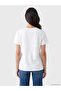 Lcw Everyday White Printed 100% Cotton Women's T-Shirt - 4