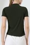 Sandy Fabric Degaje Collar Draped Short Sleeve Women's Blouse - 8