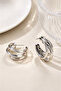 Silver Multiple Hoop Earrings Women's Stylish Design Earrings - 4