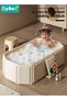 Baby Bath Tub, Collapsible Baby Bathtub,Portable Bath Tub with Non-Slip Base+5 Ocean Balls+4 Duckling Toys, Large Capacity, for 0-5 Years Old Toddlers, Kids - 2