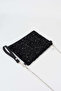 Women's Star Silver Stone Suede Portfolio Handbag and Clutch Bag with Ankle Strap and Chain Strap - 2