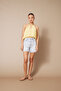 Halter Neck Balloon Crop Top with Window Detail Yellow - 2