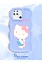 Redmi 10C Compatible Case Camera Protector Blue Silicone Couple Phone Case Kitty Pattern - 2