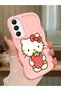 Samsung Galaxy A24 Compatible Case Camera Protector Pink Silicone Couple Phone Case Kitty Pattern