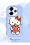 Redmi 13 Compatible Case Camera Protector Blue Silicone Couple Phone Case Kitty Pattern - 2