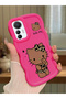 Mi 12 Lite Compatible Case Camera Protector Red Silicone Couple Phone Case Kitty Pattern