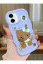 Samsung Galaxy A06 Compatible Case Camera Protector Blue Silicone Couple Phone Case Kitty Pattern