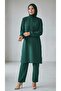 Women's Front Half Buttoned Sleeves Elastic Waist Pants Elastic Waist Aerobic Suit