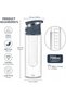 Water Bottle Fruit Infuser 700ml BPA Free Tritan Sports Bottle with Flip Top Leak Proof Lid Reusable Infused Water Bottle for Gym Fitness Detox Hydration Office School Travel Outdoor Use (PINK) - 3