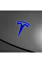 Set of 8 Custom Cut Logo Stickers for Tesla Model Y Steering Wheel Front Rear Rims and Sensors - 7