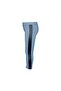 Dark Navy Blue Leather Paneled Pique Fabric Girls' Leggings - 2