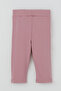 Girl's Capri Tights Set with Embossed Floral Print, Ages 2-6, Powder - 5