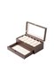 12 Drawer Leather Watch and Accessory Organizer Box with Glass Top |   Premium Watch Storage Box |   Cream, Brown, Black, Tan, Burgundy - 3
