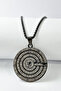 3.5 cm Plate Black Color Double Sided Line Embroidered Four Kul & Tasavvufi Hi̇ç Written 60 cm Thick Doc Chain 316L Stainless Steel Necklace