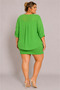 Large Size V-Neck Buttoned Stone Embroidered Capri Sleeve Pocket Thin Women's Shirt - 4