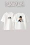 Beanie Tattoo Design Printed Unisex Oversize Fit White Tshirt