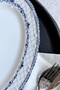 Victoria 2-Piece 30 cm Premium Porcelain Large Size Kayık Presentation Serving Set Blue Gray Modern Patterned - 3