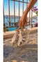Women's Suede Cage Sandals - 3