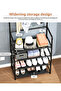 2-in-1 Coat Rack Shoe Stand with 10 Hooks - 60x28x170cm Sturdy Steel & Plastic Frame, 5-Tier Storage Organizer for Entryway & Bedroom - 7