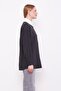Black Pocket Floral Embroidery Detailed Shirt - 3