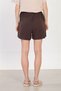 Women's Tie-Waist Cotton Shorts - Brown - 5