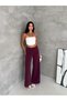 Women's Modal Fabric High Waist Pleated Detailed Wide Leg Palazzo Trousers - 6