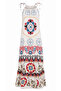Women's authentic ethnic print tie-up strap loose maxi dress summer flared long dress - 4