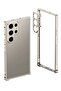 Metal Frame Phone Case for Samsung S25 Ultra with Camera Lens Protection, Reinforced Corner Bumper, Locking Mechanism