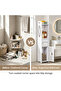 FFD White Waterproof PVC Slim Bathroom Storage Cabinet – Narrow Corner Floor Organizer with Tissue Holder and Shelves - 8