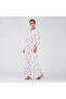 White Floral Print Smocked Casual Dress - 3