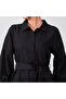 Grey Solid Band Collar Buttoned Maxi Dress - 5