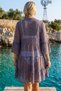 Dark Gray Judge Collar Flounce Cuff Skirt with Ruffles and Lace Casual Woven Beach Dress 105 60 - 6