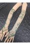 Veronica Patterned Sparkling Shameran Gloves Emerald - 2