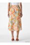 Elastic Waist Floral A-Line Skirt (S6) - 4