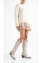 Beige Cream Skin Matte Leather Trok Staple Detail Western Cowboy Boots - 5