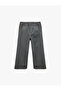 Cotton Lace-Up Waist Loose-Fit Gabardine School Trousers