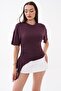 Women's Asymmetrical T-Shirt with Gathered Side Detail 260618 - - 2