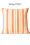 42X42 Patchwork Throw Pillow – Orange Striped Silicone Filled Decorative Linen Look Pillow - Bohemian Pillow - 2