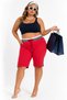 Plus Size Elastic Waist Lace-Up Back Pocket Lycra Women's Capri