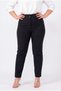 Women's Plus Size Black High Waist Narrow Leg Fabric Pants Hzl26S-Zss120041