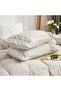 Herside Ruffle Duvet Cover Double Boho Bedding 2 Layers Beige White Ruched Ruffle Design Shabby Chic Bedding Sets - 7