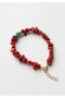Natural Coral Cracked Stone & Turquoise Natural Stone Bracelet - 2