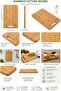 Bamboo Cutting Board, Wood Kitchen Chopping Board for Chopping Meat, Vegetables, Fruits, Cheese, Meal Prep and Serving, 37x24x2cm - 8