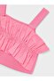 Girl's Strappy Ruffle Blouse 2-10 Years Old Pink - 4