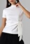 Women's Oysho Side Tie Detailed Short Sleeve Blouse - 7